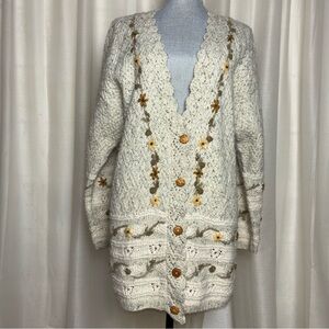 Casual Elements Vintage Y2K Angora Rabbit Knit Button Cardigan Sweater
